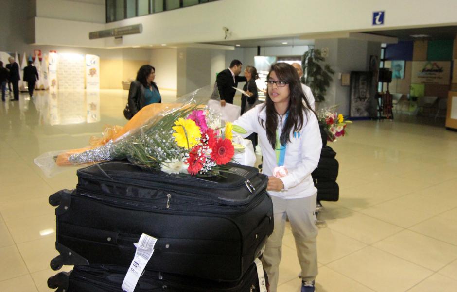 La gimnasta nacional Ana Sof&iacute;a G&oacute;mez regres&oacute; a Guatemala, tras ganar la medalla de bronce en los Juegos Panamericanos. (Foto: Luis Barrios/Soy502)