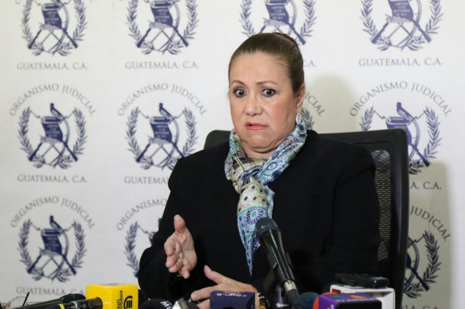 La magistrada de la Corte Suprema de Justicia ofreci&oacute; conferencia de prensa. (Foto: Alejandro Balan/Soy502) 