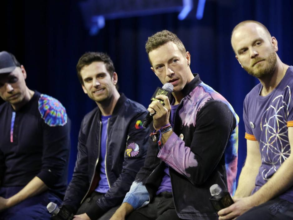 En la conferencia la banda ofreci&oacute; detalles de la presentaci&oacute;n. (Foto: NFL)&nbsp;