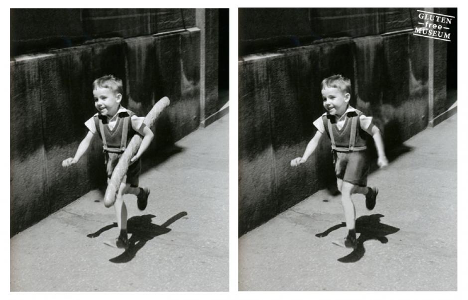 La ic&oacute;nica imagen de Willy Ronis, conocida como Le Petit Parisien (1952), le fue removido el bagette al ni&ntilde;o. (Foto: glutenimage.tumblr.com)