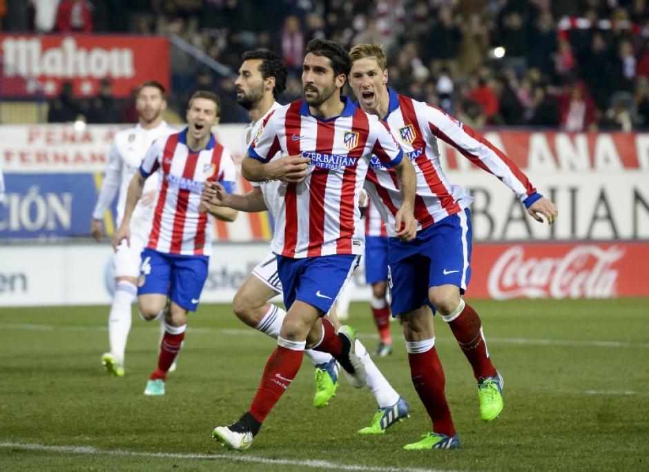 Ra&uacute;l Garc&iacute;a festeja la anotaci&oacute;n del Atl&eacute;tico de Madrid, que venci&oacute; al Real Madrid en la Copa del Rey 2015. (Foto: AFP)