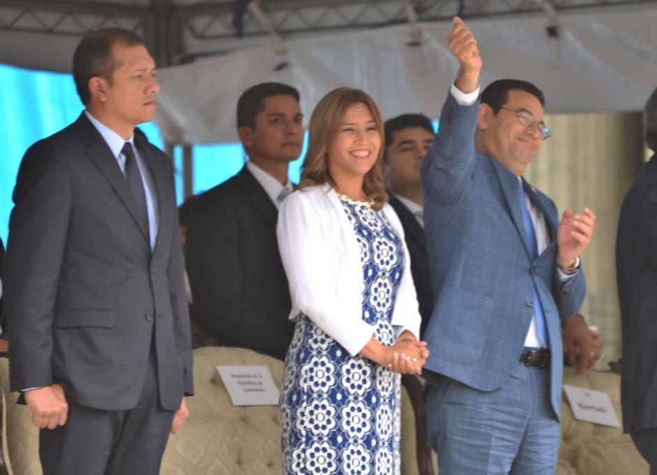 El presidente Morales disfrut&oacute; de la actividad pese al esc&aacute;ndalo de corrupci&oacute;n que involucra a su familia.  (Foto: Jes&uacute;s Alfonso/Soy502)