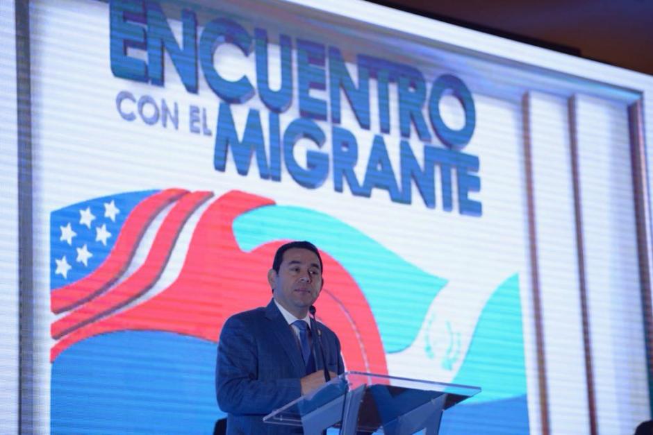 Al finalizar el s&eacute;ptimo Encuentro con el Migrante, Jimmy Morales dio declaraciones a la prensa. (Foto: Wilder L&oacute;pez/Soy502)