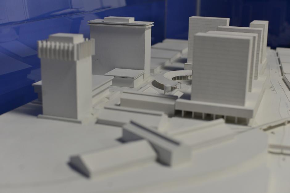 Maqueta que simula c&oacute;mo quedar&iacute;a el proyecto en el predio de Fegua. (Foto: Wilder L&oacute;pez/Soy502)