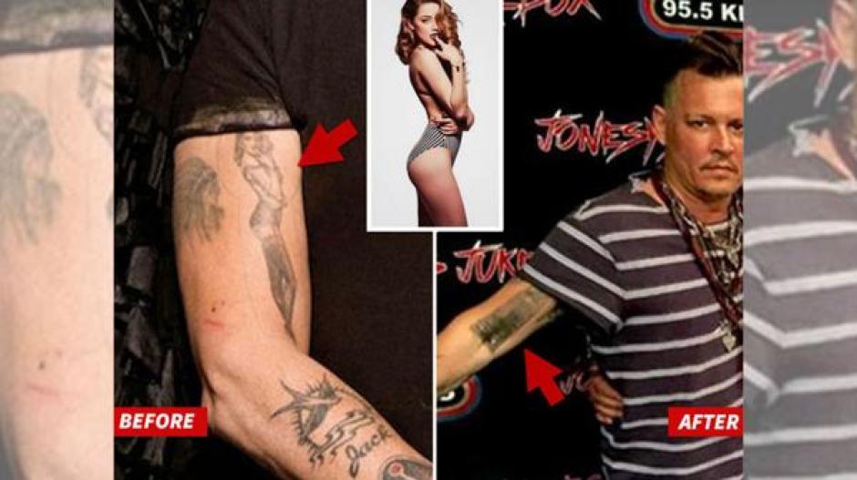Johnny Depp es uno de esos actores que ha tenido que recurrir a otros m&eacute;todos para olvidarse de los tatuajes que se hizo y que le recordaban a su ex pareja. (Foto: Infobae)