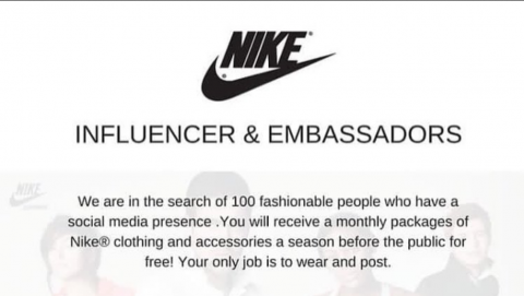 nike influencer job