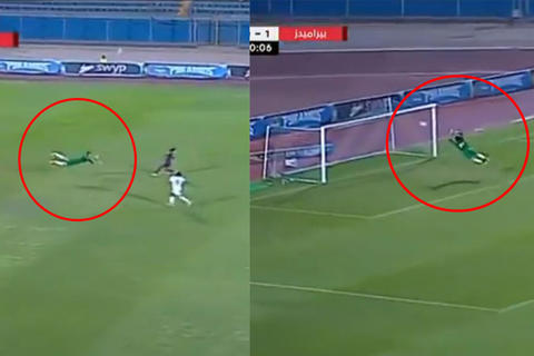 Un portero se lanza de 