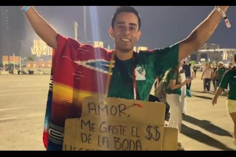 Aficionado mexicano viajó al Mundial de Qatar con los ahorros de su boda (video)