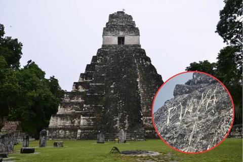 Sentencian y multan al hombre que rayó con una piedra el Templo II de Tikal en Petén