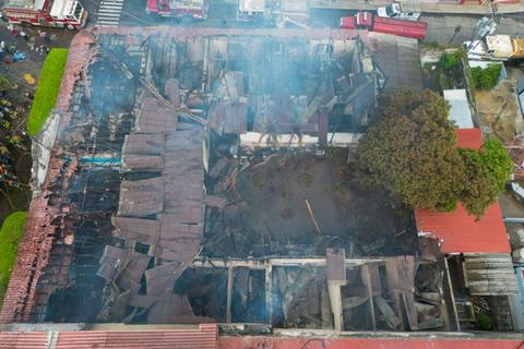 Las im&aacute;genes posteriores al incendio en el Centro Hist&oacute;rico de Retalhuleu