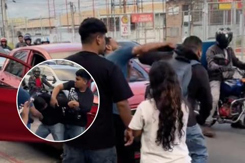 Motorista ebrio choca contra un veh&iacute;culo y se enfrenta a golpes con el conductor