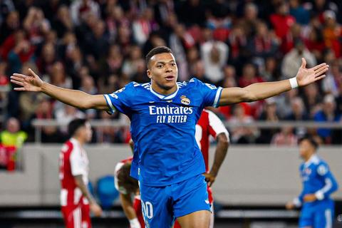 Real Madrid conquista Grecia con cuatro goles de Kylian Mbapp&eacute;