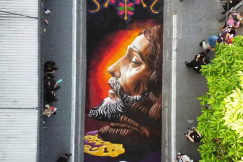 Colectivo 'Chucho Callejero' invita a apreciar alfombra art&iacute;stica en Centro Hist&oacute;rico