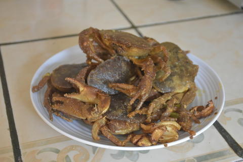 Deliciosos cangrejos de río empanizados en casa