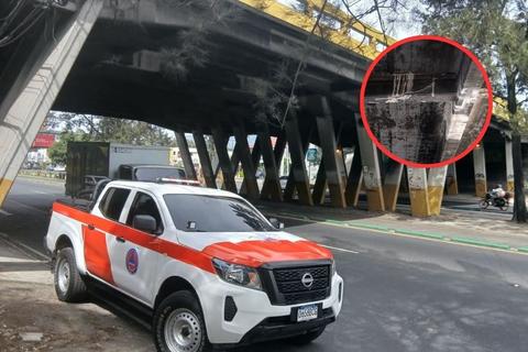 Eval&uacute;an da&ntilde;os y grietas en el puente Perif&eacute;rico en la calzada Aguilar Batres