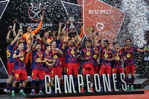Los festejos del Barcelona tras ser bicampe&oacute;n de la Supercopa de Espa&ntilde;a