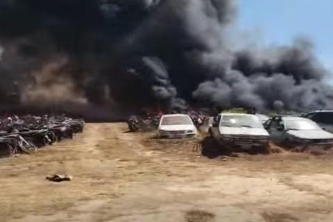 Incendio en el predio municipal de Quetzaltenango (Video)