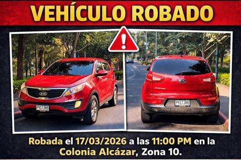 &iexcl;Video! C&aacute;mara capta momento en que roban un veh&iacute;culo en la zona 10