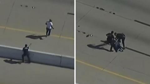 &iexcl;Impresionante! Hombre cae electrocutado en persecuci&oacute;n policial