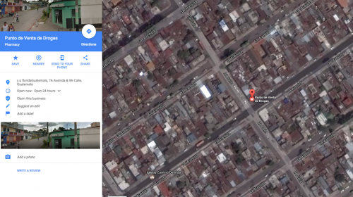 &iquest;Este es un punto de venta de droga? Esto dice Google Maps