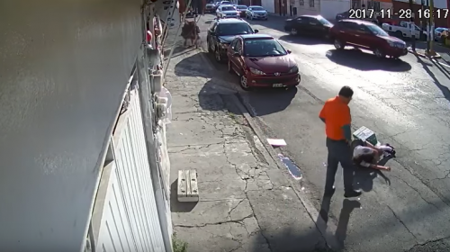 El impactante video del accidente de una joven enredada en unos cables