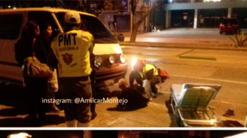 Extra&ntilde;o accidente deja a dos hombres heridos en la zona 9