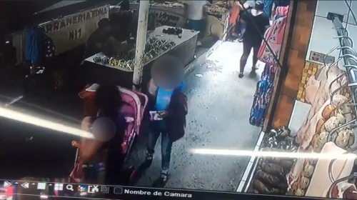 Video muestra c&oacute;mo madre e hija roban en mercado de Villa Canales