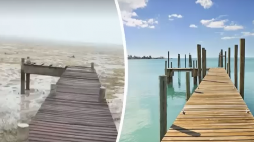 El video del antes y el despu&eacute;s del "mar que se llev&oacute;" el hurac&aacute;n Irma