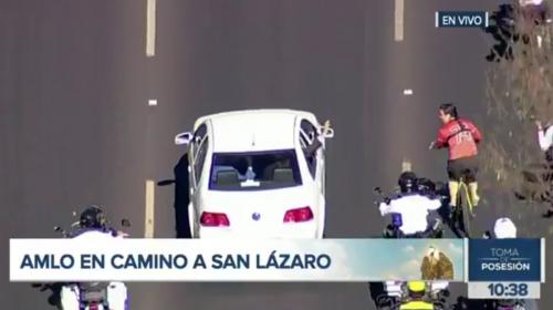 Ciclista habla con presidente electo de México en pleno trayecto