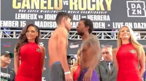 Edecán sale "volando" en plena ceremonia de pesaje