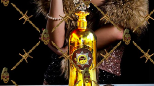 Roban botella de vodka hecha con oro y diamantes 