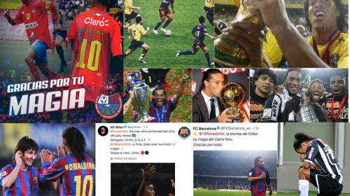 El mundo del f&uacute;tbol reacciona al conocer el retiro de Ronaldinho