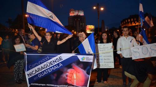 Nicarag&uuml;enses en Guatemala manifiestan contra el r&eacute;gimen de Ortega