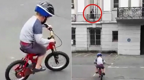 Madre ve c&oacute;mo un presunto fantasma observa a su hijo por una ventana