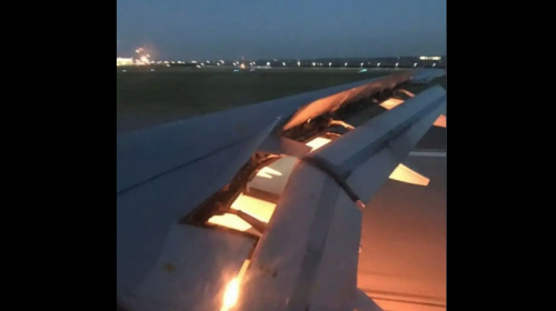 Un motor del avión de la selección de Arabia Saudita se incendia