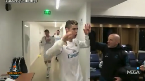 El festejo del Real Madrid en el camerino del Parque de los Pr&iacute;ncipes