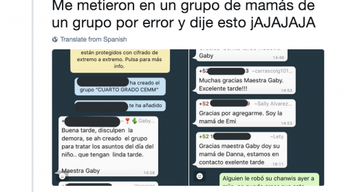 El WhatsApp de un hombre al que metieron por error a un grupo de mamás