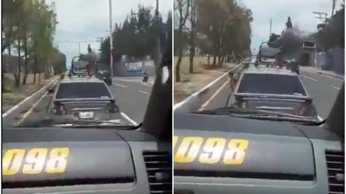 #Video Conductor niega a darle paso a patrulla en la Atanasio Tzul
