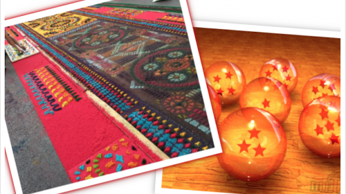 La insólita representación de las "esferas del dragón" en una alfombra