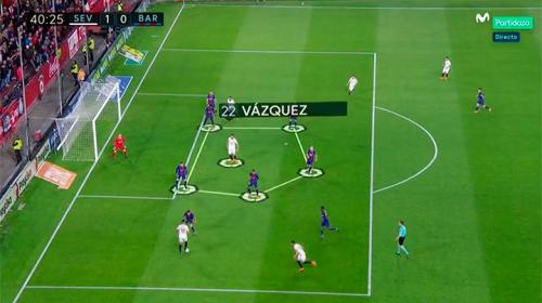 Ocho toques y el gol con el que Sevilla vence al FC Barcelona 