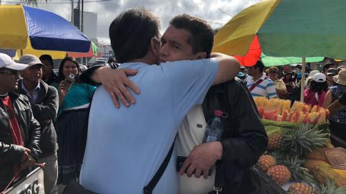 Joviel Acevedo reaparece en manifestaci&oacute;n del magisterio