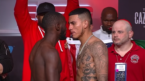 Los reflejos de un boxeador evitaron una batalla campal en pesaje