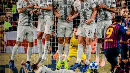 Los "trucos" del Inter para bloquear tiros libres "tipo Messi"