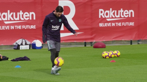 Video: así fue el primer entrenamiento de Messi tras su lesión