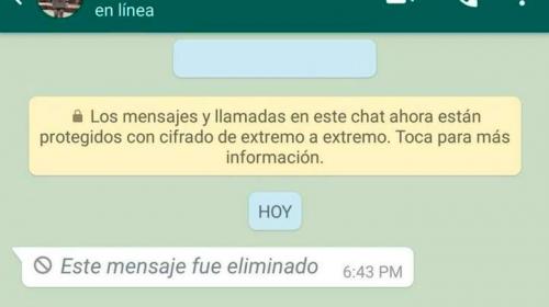 &iquest;Quieres saber qu&eacute; dec&iacute;a ese mensaje eliminado en WhatsApp?