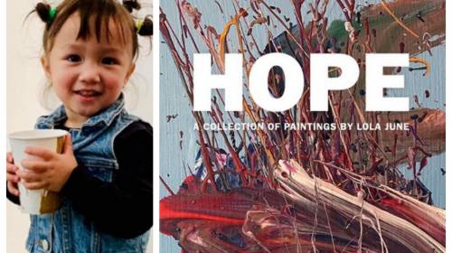Ni&ntilde;a de dos a&ntilde;os exhibe obras de arte en New York