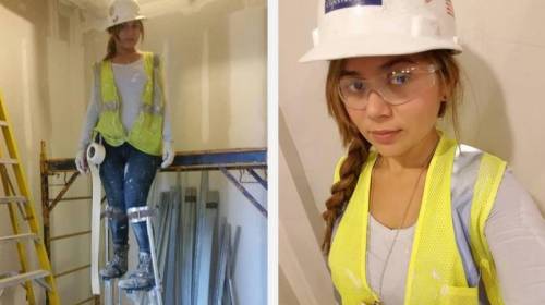 Hondureña sorprende al mundo al trabajar en la construcción
