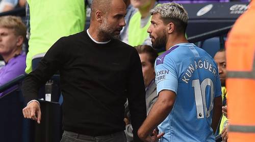 La fuerte pelea entre Guardiola y el Agüero en pleno partido