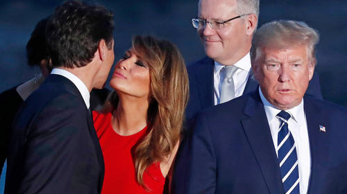 Secuencia de im&aacute;genes revela complicidad entre Melania y Trudeau