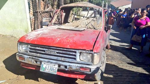 El carro lleno de p&oacute;lvora que explot&oacute; en San Juan Sacatep&eacute;quez